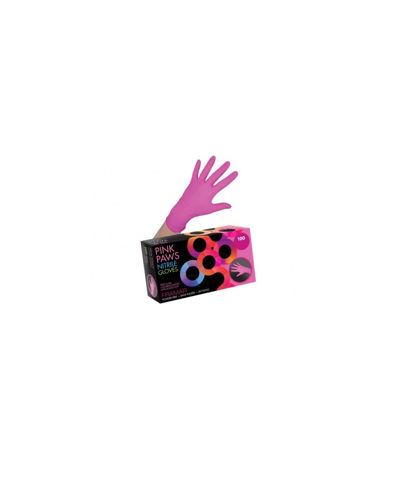 Framar Guantes Nitrilo Pink Paws 100und Grande