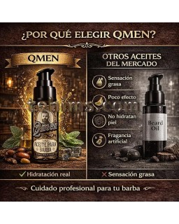 Qmen Aceite Hidratante para Barba Amaderado 50ml