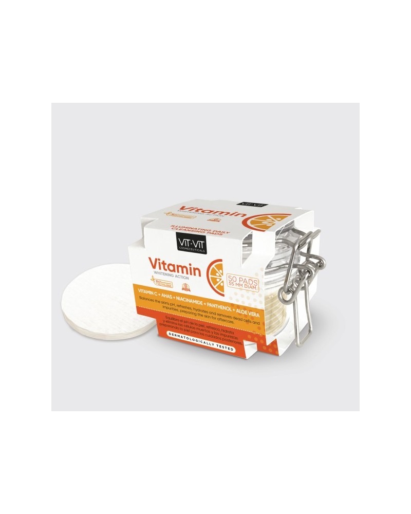 Discos limpiadores, tonificadores e Iluminadores Vitamina C 50 Unidades