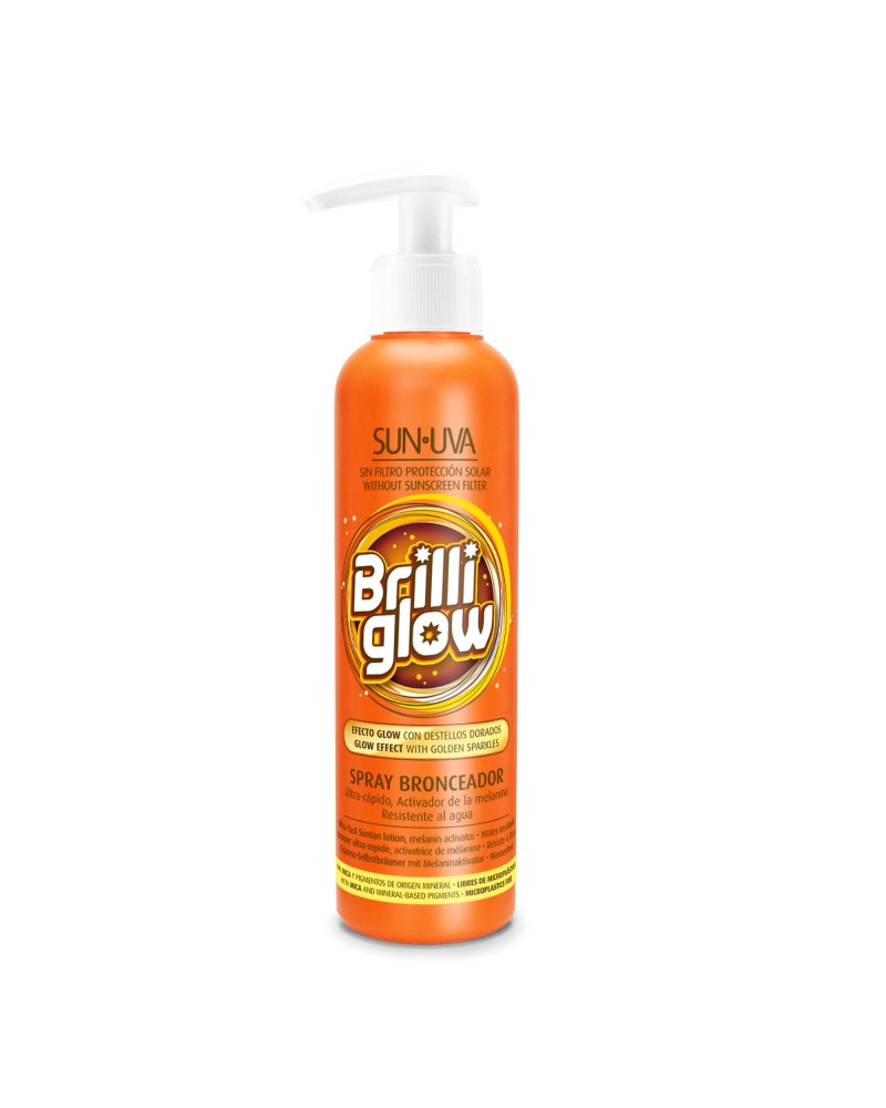 SUN UVA SIN FPS BRILLI GLOW ACTIVADOR DE MELANINA CON DESTELLOS DORADOS 200ml